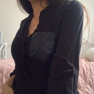 leather pocket long sleeve